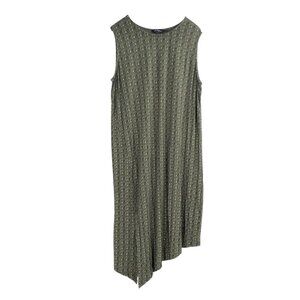 Ulla Popken Green Floral Print Fairycore Asymmetrical Dress Womens Plus Size 20